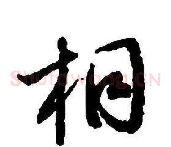 桐字启功毛笔草书书法写法,摘自千字文