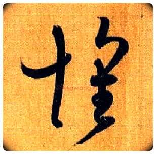 怀毛笔草书写法,摘自唐孙过庭书谱