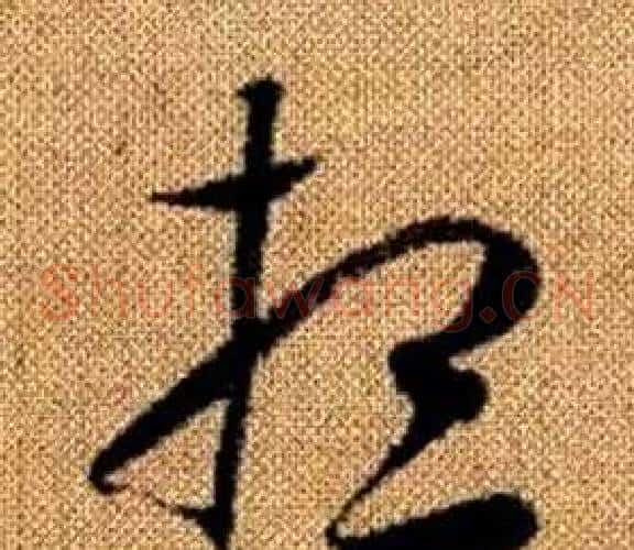 想字赵孟頫毛笔草书写法,摘自真草千字文