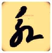 永毛笔草书写法,摘自隋智永真草千字文