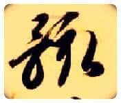骸毛笔草书写法,摘自隋智永真草千字文
