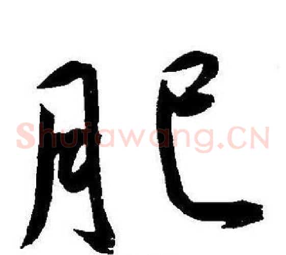 肥字王宠毛笔草书书法写法,摘自王宠毛笔草书书法作品