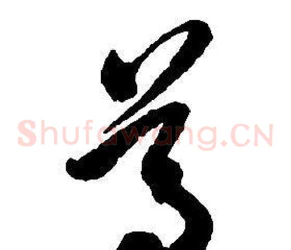 尊字启功毛笔草书书法写法,摘自千字文