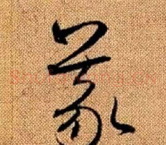 義字赵孟頫毛笔草书写法,摘自真草千字文