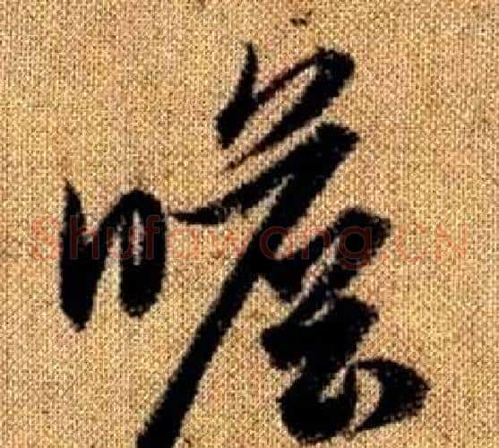 瞻字赵孟頫毛笔草书写法,摘自真草千字文