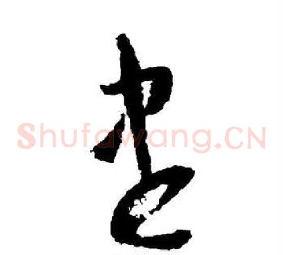 尽字怀素毛笔草书书法写法,摘自怀素毛笔草书书法作品