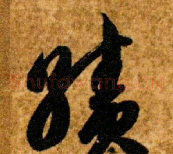 績字智永毛笔草书书法写法,摘自真草千字文
