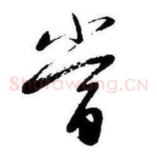 當字启功毛笔草书书法写法,摘自题画诗
