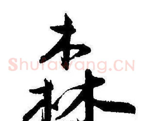 森字王宠毛笔草书书法写法,摘自王宠毛笔草书书法作品