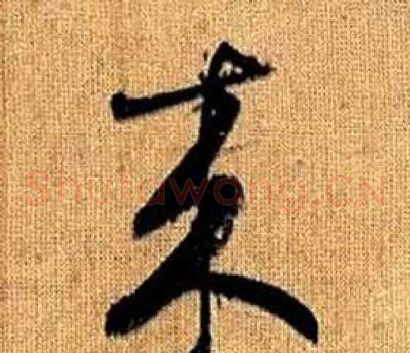 來字赵孟頫毛笔草书写法,摘自真草千字文