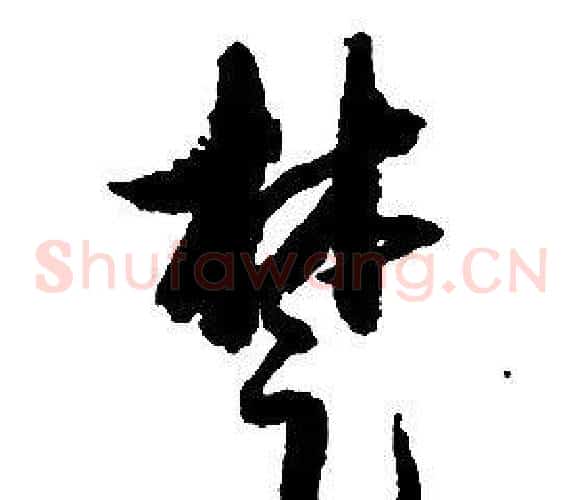 楚字启功毛笔草书书法写法,摘自千字文
