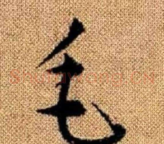 毛字赵孟頫毛笔草书写法,摘自真草千字文