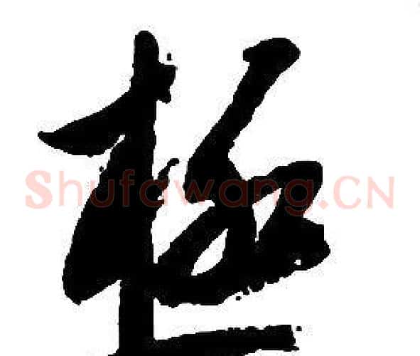 極字启功毛笔草书书法写法,摘自千字文