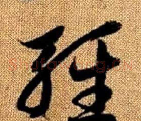 輕字赵孟頫毛笔草书写法,摘自真草千字文