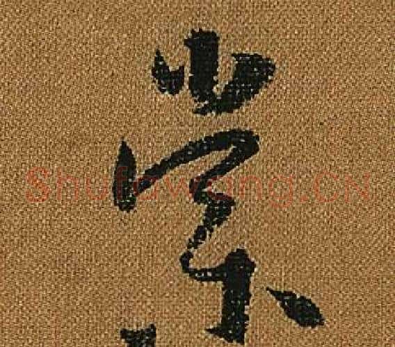 棠字怀素毛笔草书书法写法,摘自小草千字文