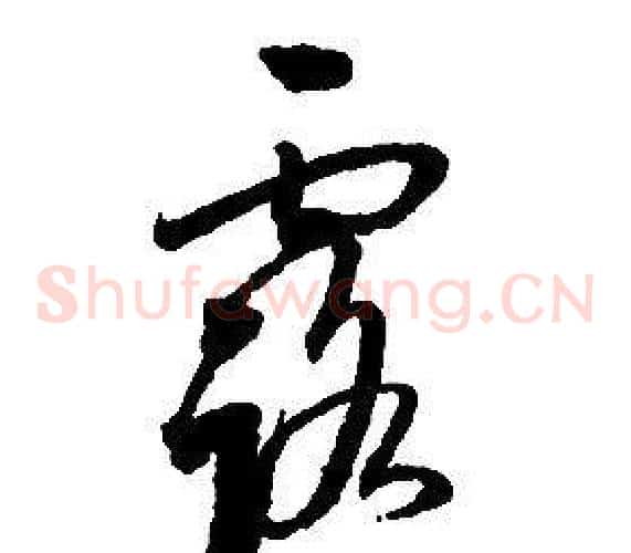 露字启功毛笔草书书法写法,摘自千字文