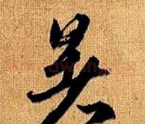 暑字赵孟頫毛笔草书写法,摘自真草千字文