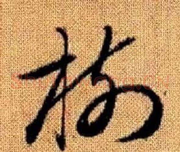 樹字赵孟頫毛笔草书写法,摘自真草千字文