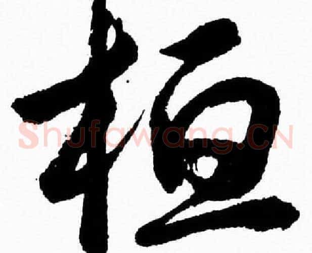 桓字胡问遂毛笔草书写法,摘自胡问遂毛笔草书作品