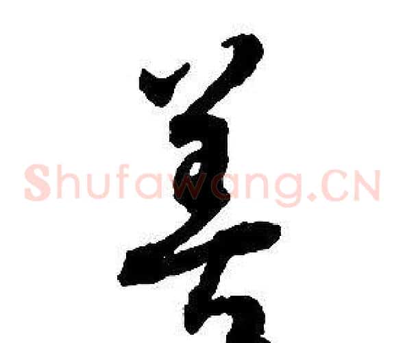 善字启功毛笔草书书法写法,摘自千字文