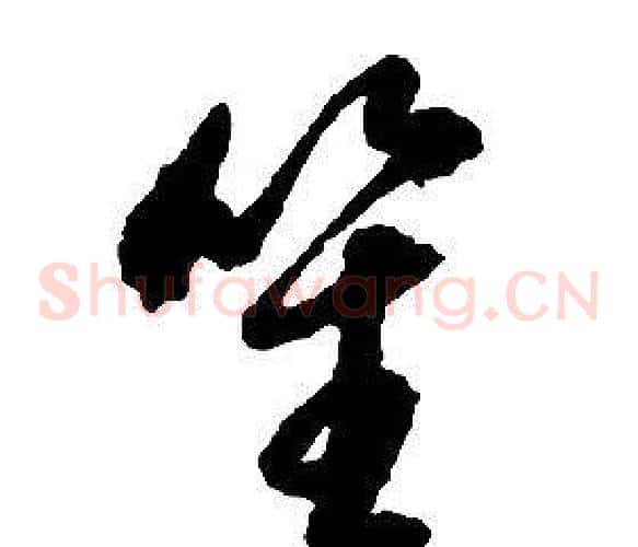 笙字启功毛笔草书书法写法,摘自千字文