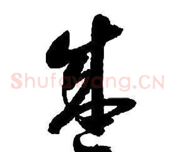 盛字启功毛笔草书书法写法,摘自千字文