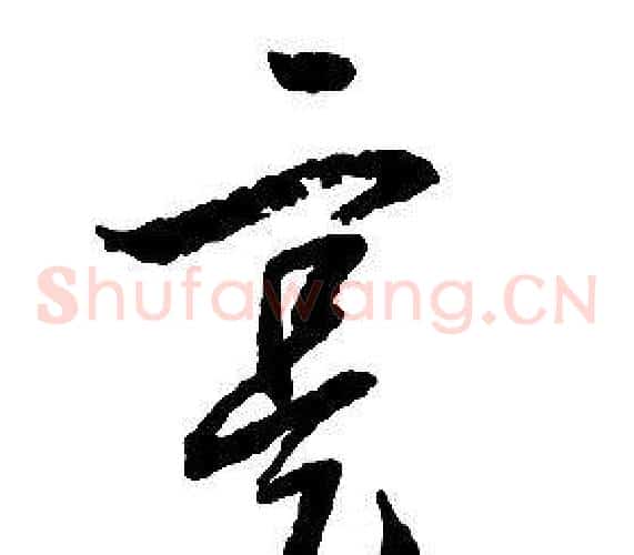 寔字启功毛笔草书书法写法,摘自千字文