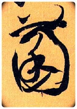 菌毛笔草书写法,摘自唐孙过庭书谱
