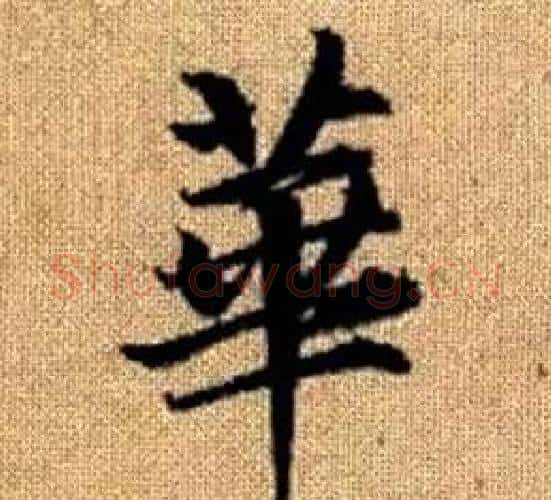 華字王铎毛笔楷书书法写法,摘自真草千字文