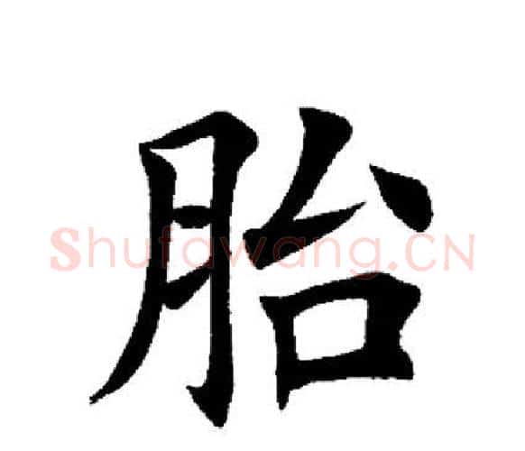 胎字田英章毛笔楷书书法写法,摘自田英章毛笔楷书书法作品