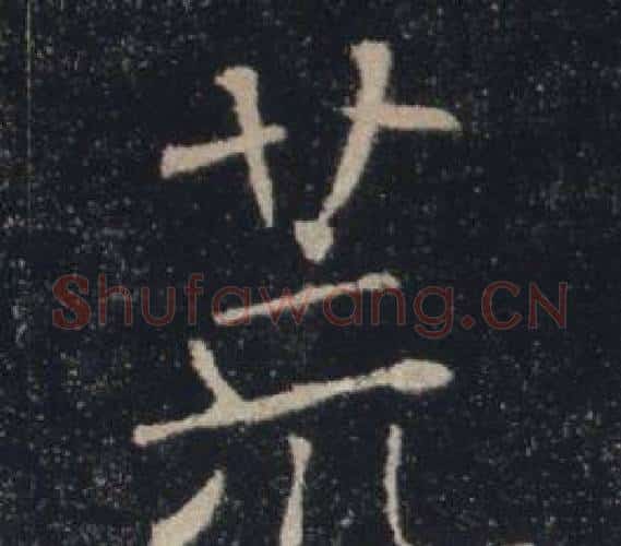 荒字褚遂良毛笔楷书书法写法,摘自雁塔圣教序
