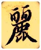 丽毛笔楷书写法,摘自隋智永真草千字文
