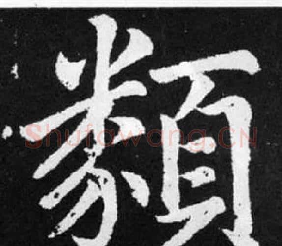 類字赵孟頫毛笔楷书写法,摘自张留孙碑