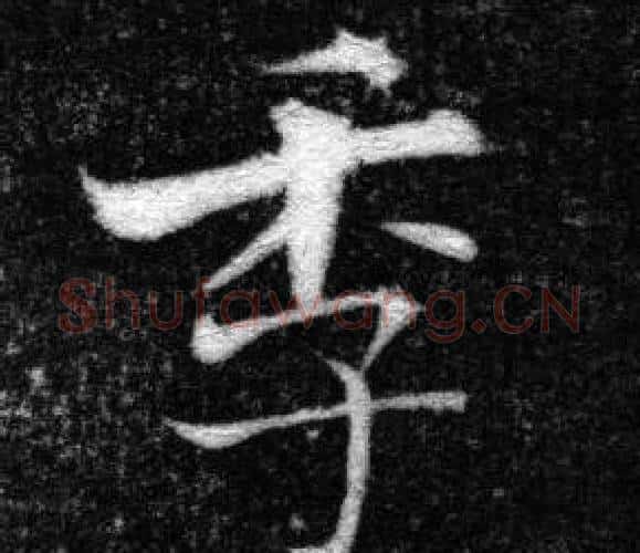 季字张即之毛笔楷书书法写法,摘自王友度墓志