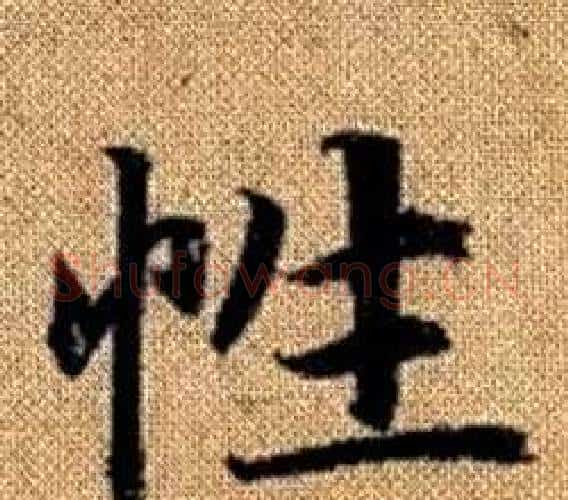性字赵孟頫毛笔楷书写法,摘自真草千字文