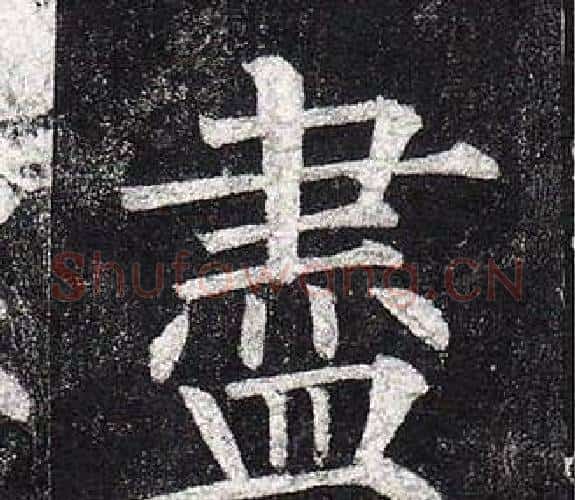 盡字柳公权毛笔楷书书法写法,摘自玄秘塔碑