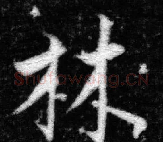 林字张即之毛笔楷书书法写法,摘自王友度墓志