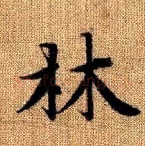 林字赵孟頫毛笔楷书写法,摘自真草千字文