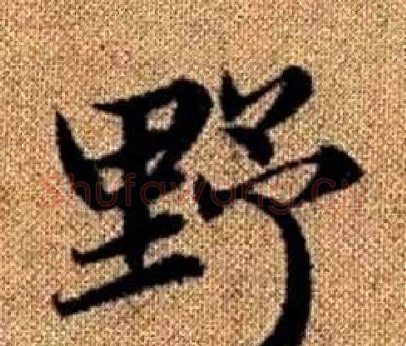 野字赵孟頫毛笔楷书写法,摘自真草千字文