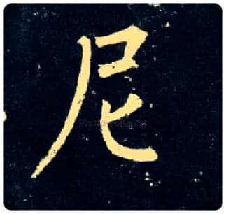 尼毛笔楷书写法,摘自唐柳公权玄秘塔碑