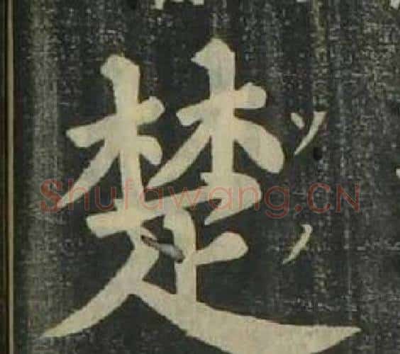 楚字姜立纲毛笔楷书书法写法,摘自四体千字文