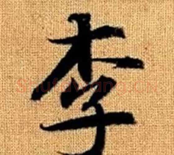 李字王铎毛笔楷书书法写法,摘自真草千字文