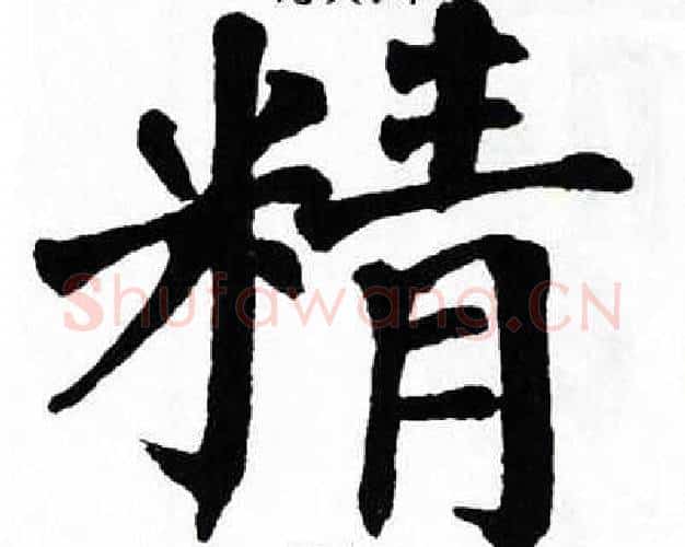 精字翁闿运毛笔楷书书法写法,摘自翁闿运毛笔楷书书法作品