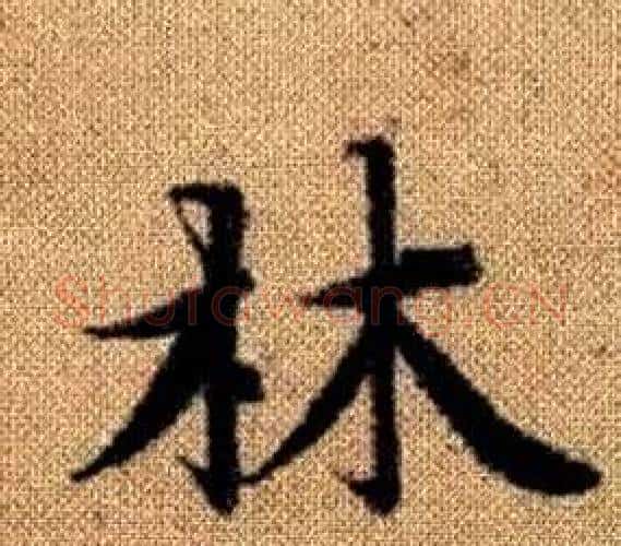 林字王铎毛笔楷书书法写法,摘自真草千字文