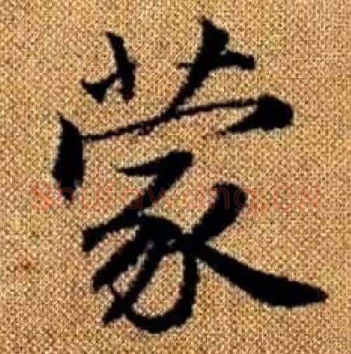 蒙字赵孟頫毛笔楷书写法,摘自真草千字文