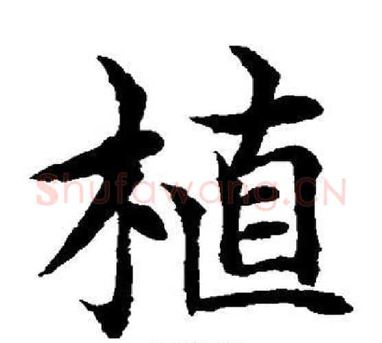 植字水岛修三毛笔楷书书法写法,摘自水岛修三毛笔楷书书法作品