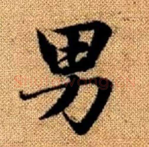 男字赵孟頫毛笔楷书写法,摘自真草千字文
