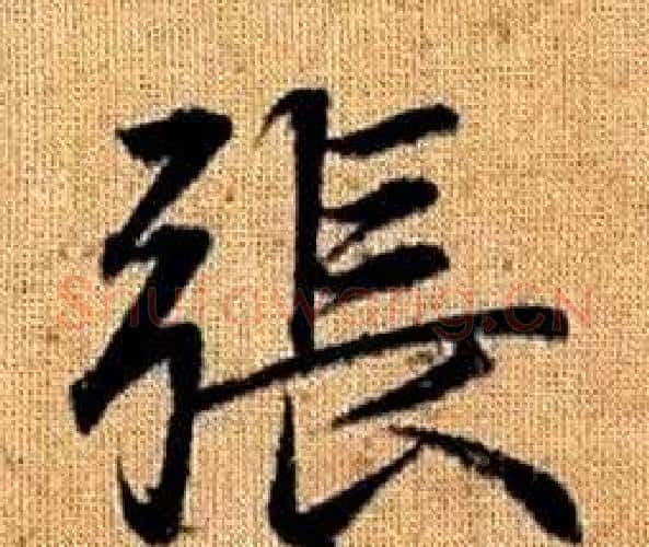 張字赵孟頫毛笔楷书写法,摘自真草千字文