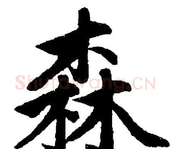 森字王铎毛笔楷书书法写法,摘自王铎毛笔楷书书法作品