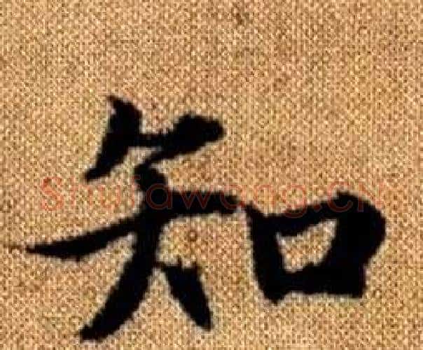 知字赵孟頫毛笔楷书写法,摘自真草千字文